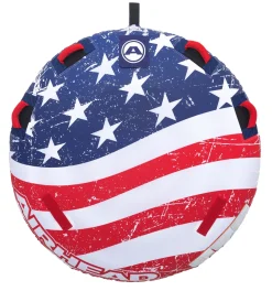 Stars & Stripes Kit | 1 Rider Towable Tube, Pump, Rope for Boating