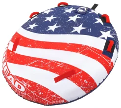 Stars & Stripes Kit | 1 Rider Towable Tube, Pump, Rope for Boating