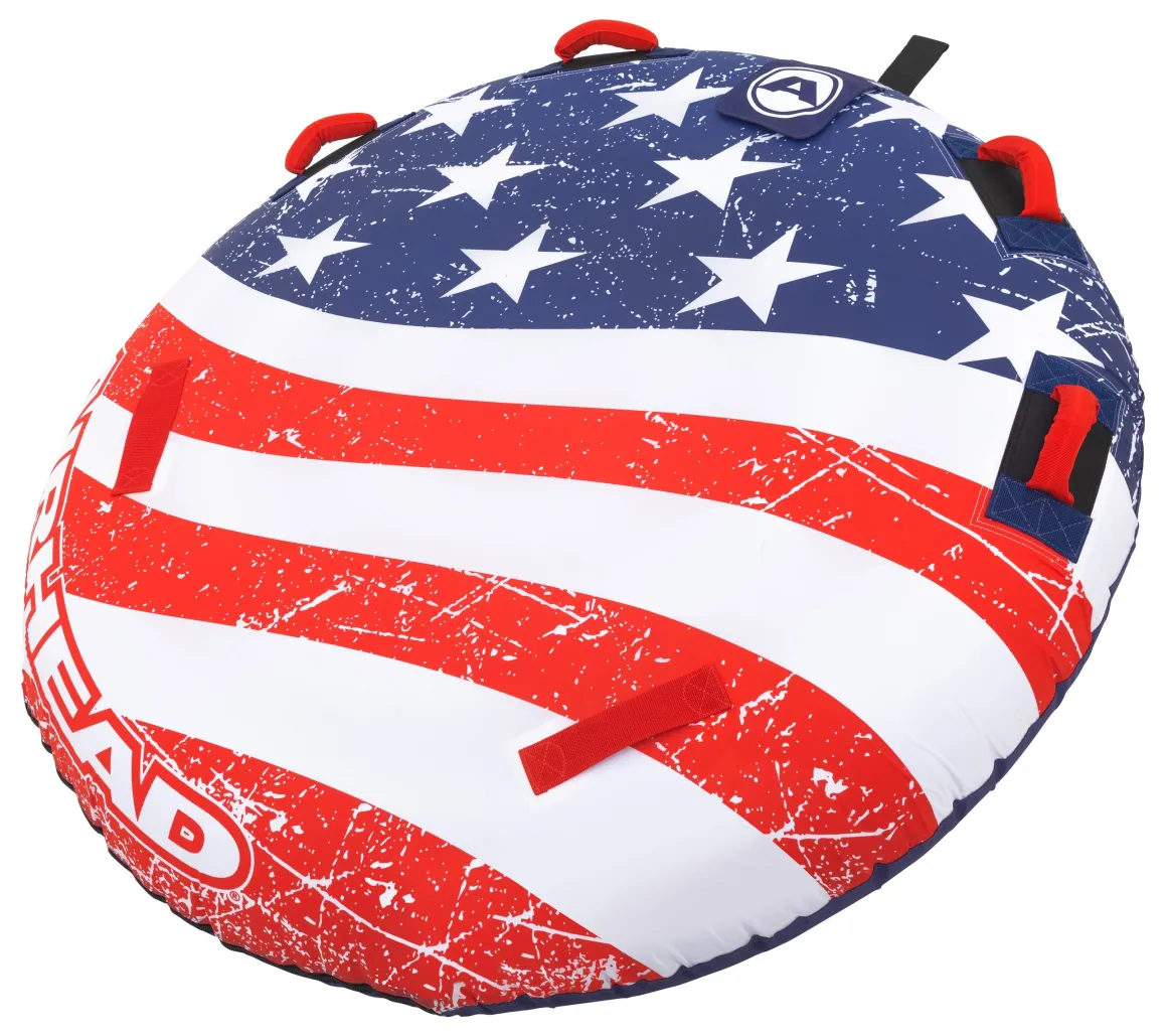 Stars & Stripes Kit | 1 Rider Towable Tube, Pump, Rope for Boating